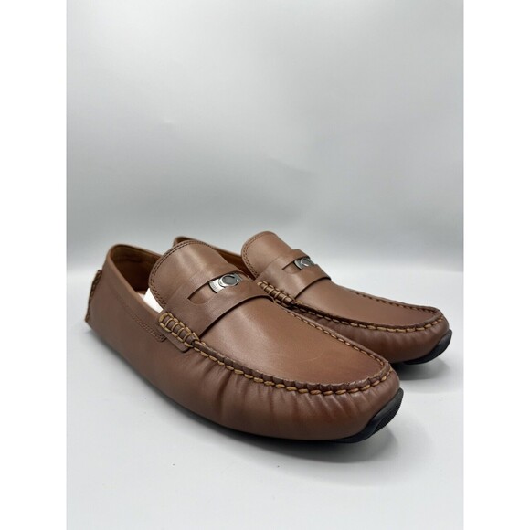 Coach Men's C Coin Leather Driver Loafer, Saddle, Size  9 D - Picture 3 of 11